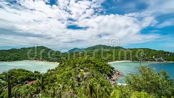 泰国沙湾及塔托湖的景像从约翰苏湾的景像图中视频的预览图