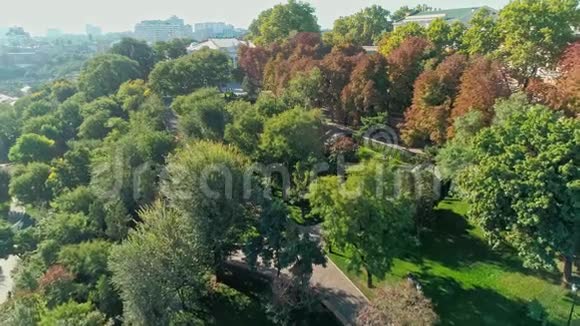 敖德萨老市中心公园的鸟瞰图视频的预览图