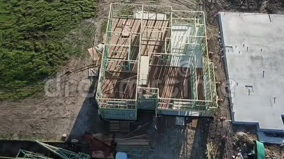 鸟瞰澳大利亚建筑工地住宅和混凝土板视频的预览图
