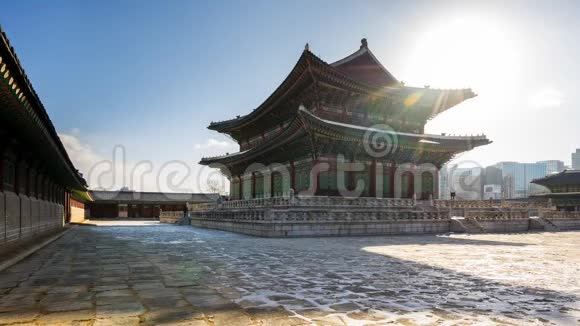韩国首尔庆伯宫冬季视频的预览图