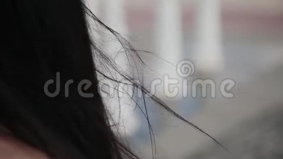 女孩的头发在风中拍打视频的预览图