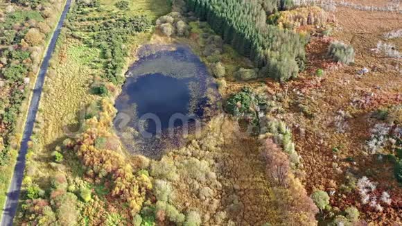 爱尔兰多尼格尔郡的克鲁尼在泥炭沼泽中的空中飞行视频的预览图