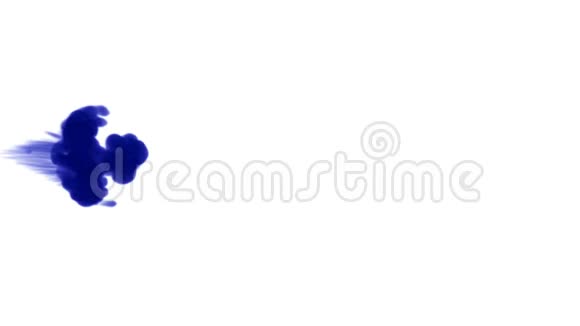 白色背景上的蓝色墨水三维渲染与卢马哑光16视频的预览图
