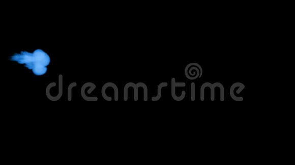 黑色背景上的蓝色荧光墨水三维渲染与卢马哑光12视频的预览图