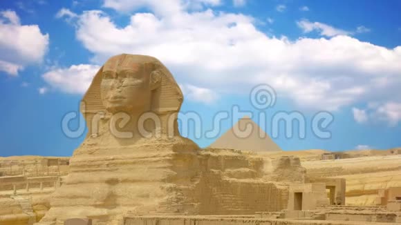古代狮身人面像和其他神庙遗址埃及的象征视频的预览图