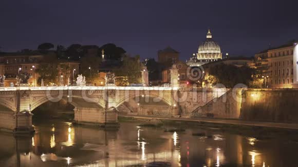意大利罗马市的圣彼得斯和泰伯河视频的预览图