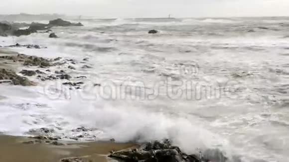 海滩岸边的风日视频的预览图