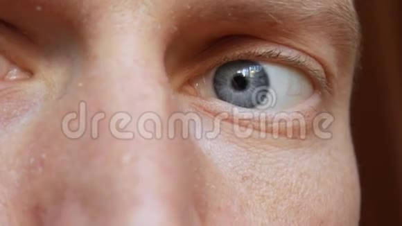 蓝色家伙眼睛特写视频的预览图