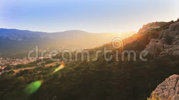 时间流逝日落在山上克罗地亚视频的预览图