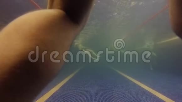 游泳池里的男人从水下观看视频的预览图