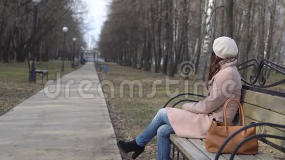 年轻人从公园的长凳上偷一个女人的包视频的预览图