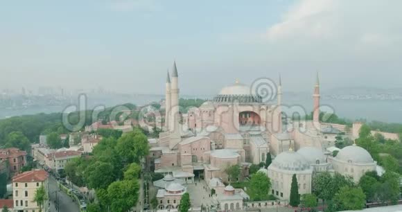 伊斯坦布尔历史半岛和圣索菲亚航空景观7视频的预览图