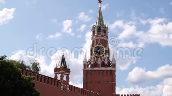俄罗斯莫斯科2019年7月莫斯科红场俄罗斯莫斯科克里姆林宫的时间推移视图视频的预览图