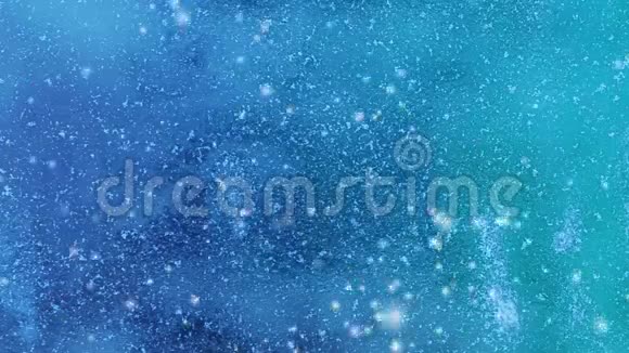 冰背景蓝色冰冻纹理降雪视频的预览图