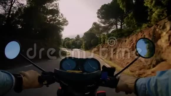落日摩托车车把视野视频的预览图