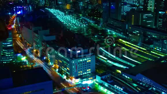 东京市区全景高角广景的夜晚时间视频的预览图