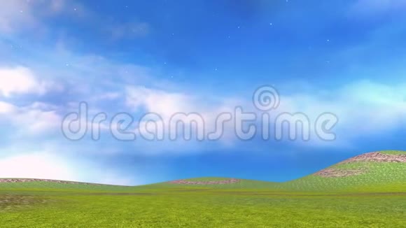 蓝景的全景动画云动绿野视频的预览图