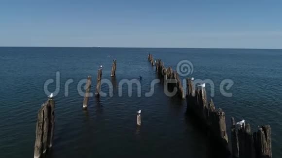 波罗地海的无人视野和一颗由木头和石头制成的老痣视频的预览图
