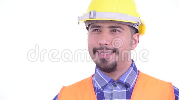 可爱的波斯人建筑工人的脸视频的预览图