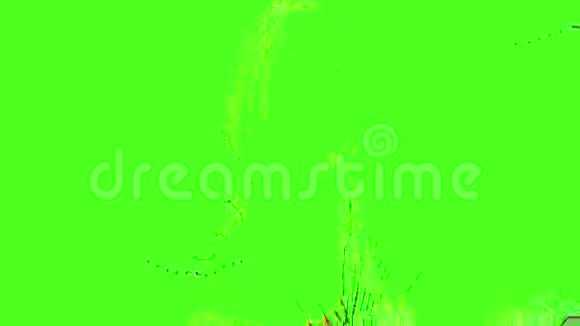 迷幻拍摄绿色背景下一个女孩的剪影视频的预览图