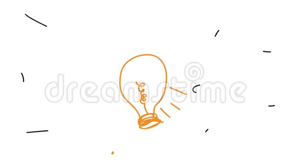 白板动画数学符号和元素与大灯泡在白色背景视频的预览图