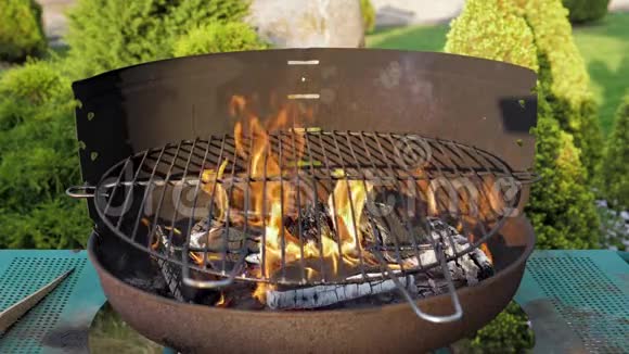 夏季晚在院子的绿草坪烧烧烧烧烧烧烧烧烧烧烧烤视频的预览图