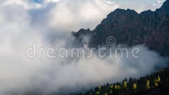 西班牙特内里夫泰德国家公园多山景观中的云海视频的预览图