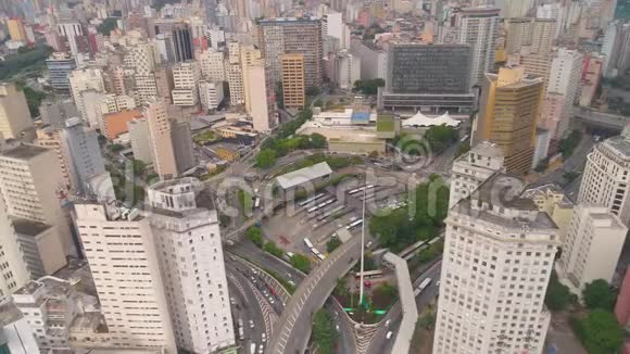 圣保罗布拉齐尔5月3日2018年市中心邮件广场的空中景观视频的预览图