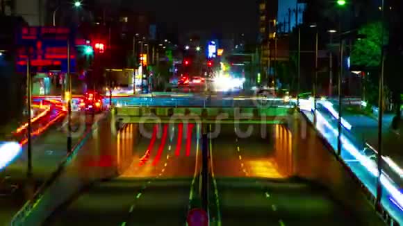 东京塞塔加亚市中心城市街道的夜间时间推移视频的预览图