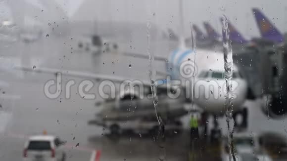 机场的热带雨视频的预览图