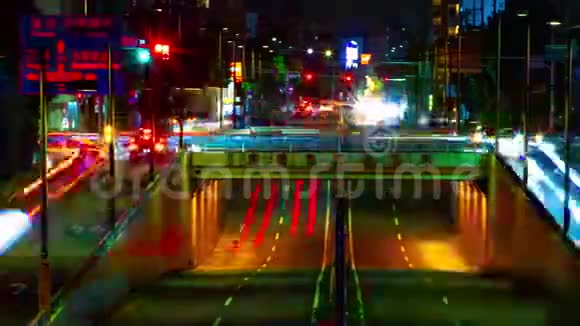 东京塞塔加亚市中心的城市街道一夜之间一片长镜头视频的预览图