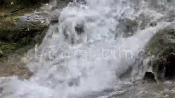 小瀑布的特写与摩西公鸡潘射视频的预览图