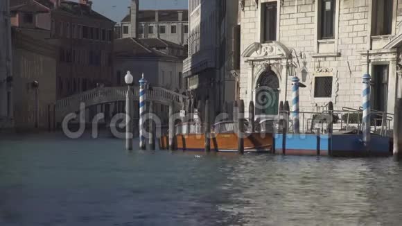 威尼斯波兰人和船只在威尼斯巴尔比宫视频的预览图