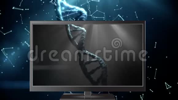 计算机显示器上DNA模型的数字动画视频的预览图