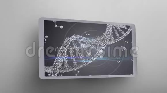 数字平板电脑屏幕上看到的DNA模型视频的预览图