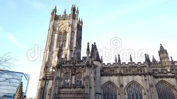 曼彻斯特大教堂最重要的教堂在城市曼彻斯特英格兰2019年1月1日视频的预览图