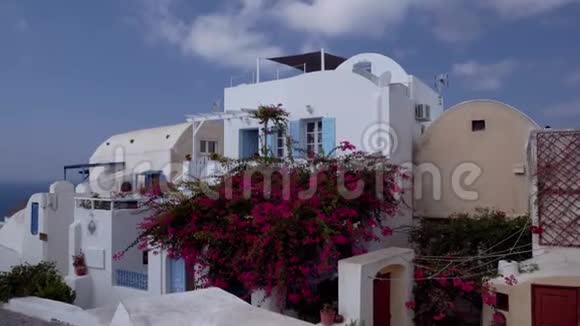 艺术希腊桑托里尼景观传统乡村庭院视频的预览图