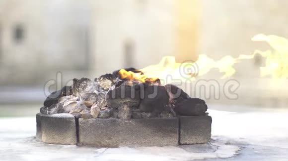 琐罗亚斯德教宗教火神庙燃烧永远的火气体将从地球上熄灭视频的预览图