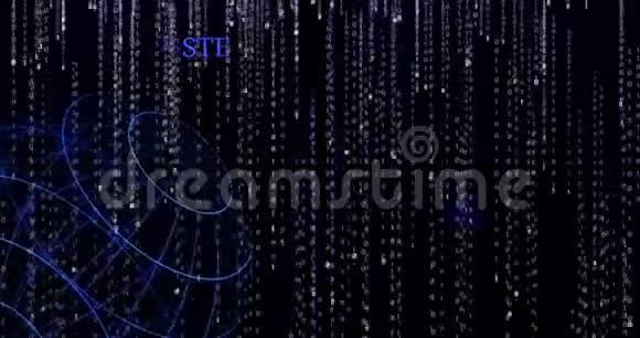 闪烁的Steem符号与下落的二进制代码符号视频的预览图