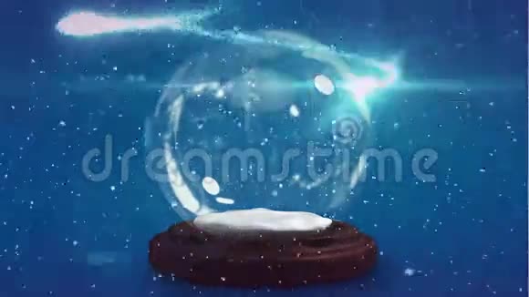 蓝色闪光的数字动画视频在雪球中移动视频的预览图