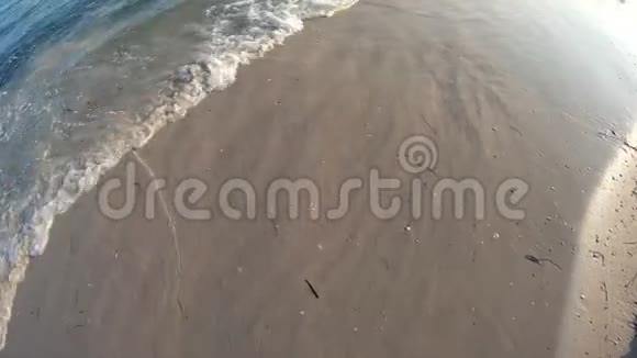沙滩带波浪顶景视频的预览图