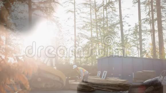 森林伐木工人数字动画视频的预览图