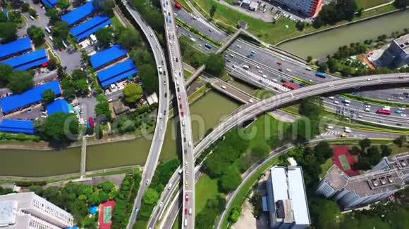 郑州市区一个巨大的天桥路口路口道路桥梁等网络全景视频的预览图
