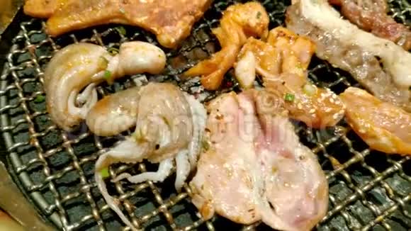 烧烤韩式日式烧烤雅金库关门视频的预览图