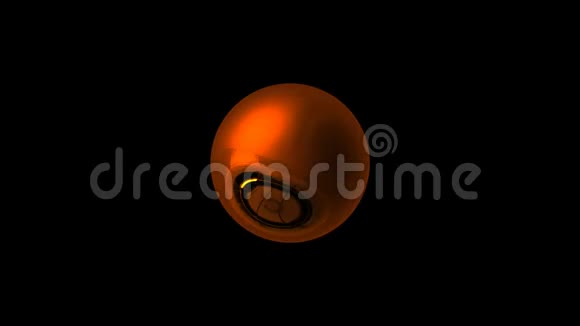 黑暗空间中一个闪亮的球体现代计算机生成背景三维渲染视频的预览图