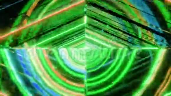 抽象眼睛发光彩色多色四分之一线框运动设计3渲染运动背景活壁纸视频的预览图