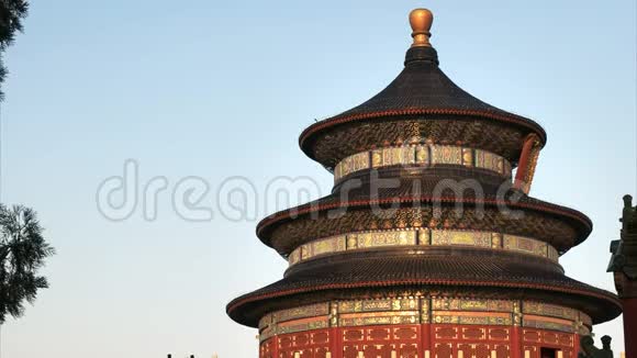 北京天坛日落近景视频的预览图