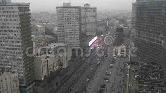 莫斯科阿尔巴特街鸟瞰图视频的预览图