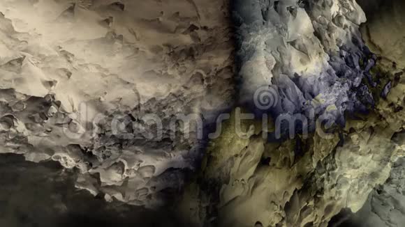 抽象地质洞穴自然艺术刷多彩地表素材流沙背景视频视频的预览图