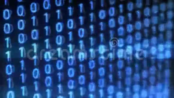 技术数字二进制数据故障背景与二进制代码蓝色背景上的二进制数字1和0视频的预览图